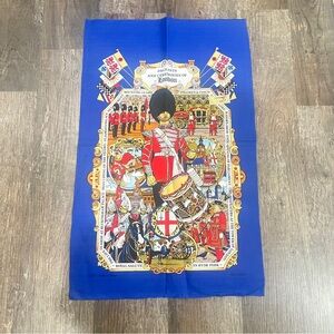 FINAL PRICE Vintage Colorful London Themed Tea Towel